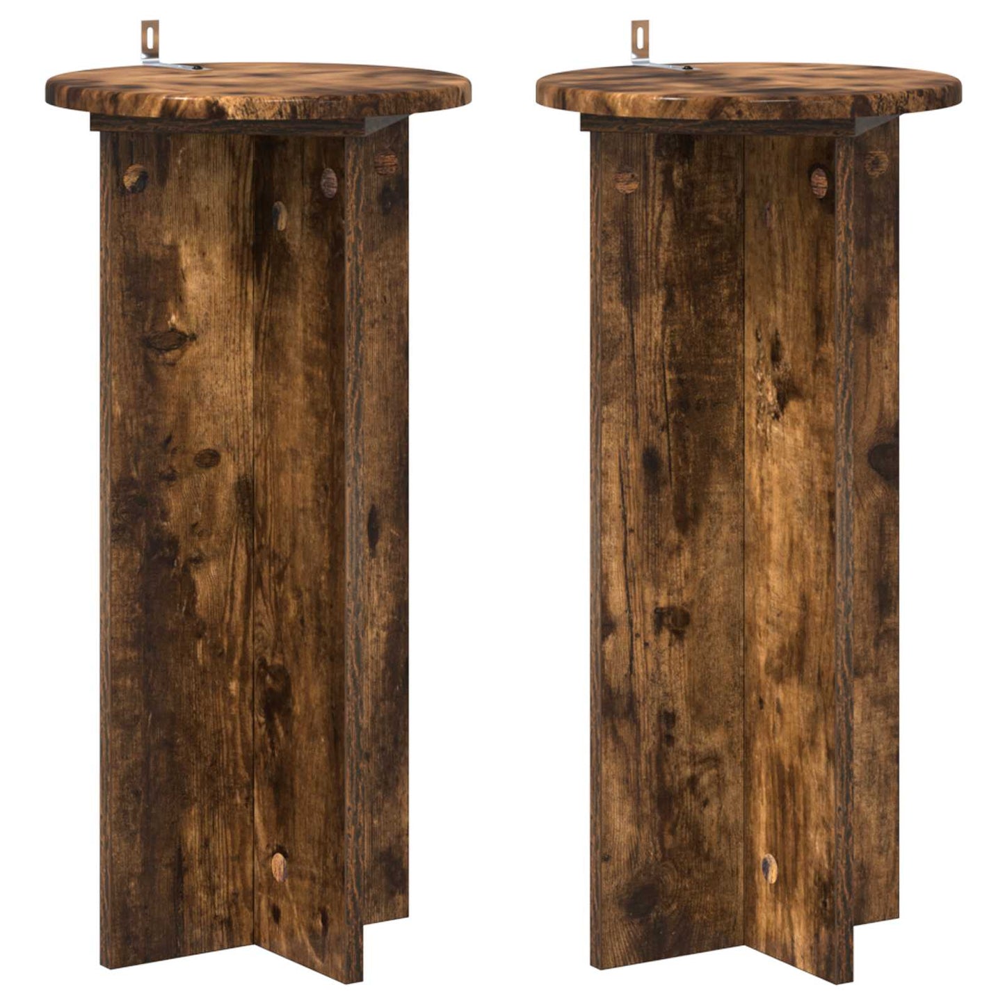 Plantenstandaard 2 pcs Gerookt eiken 29,5 x 29,5 x 60 cm