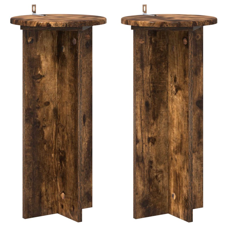Plantenstandaard 2 pcs Gerookt eiken 29,5 x 29,5 x 60 cm