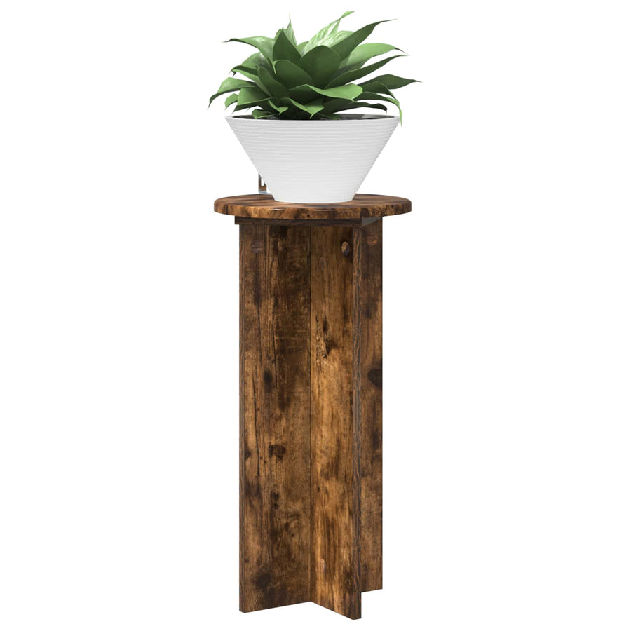 Plantenstandaard 2 pcs Gerookt eiken 29,5 x 29,5 x 60 cm