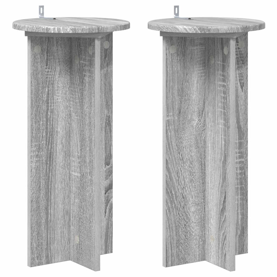Plantenstandaard 2 pcs Grijs sonoma 29,5 x 29,5 x 60 cm