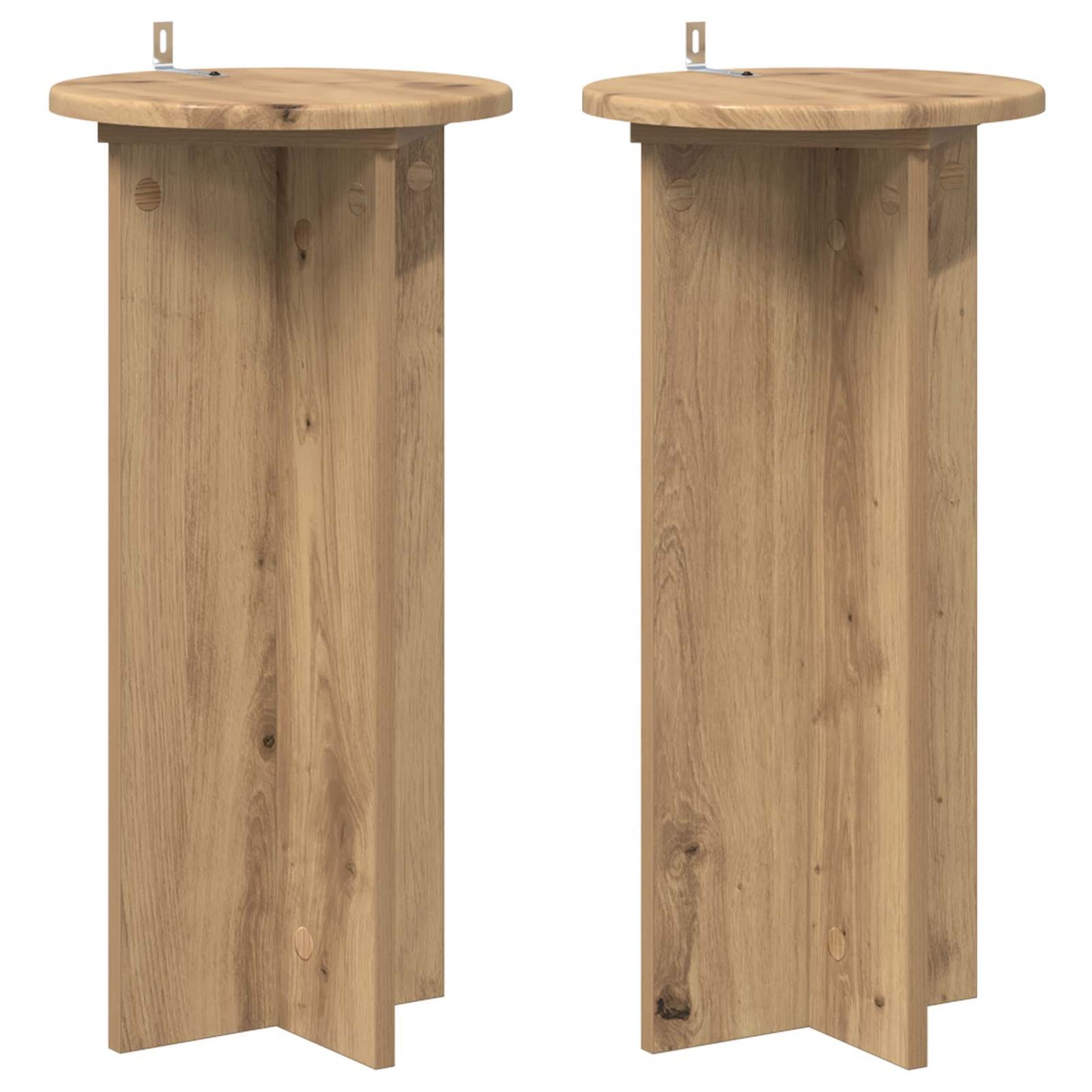 Plantenstandaard 2 pcs Artisanaal eiken 29,5 x 29,5 x 60 cm