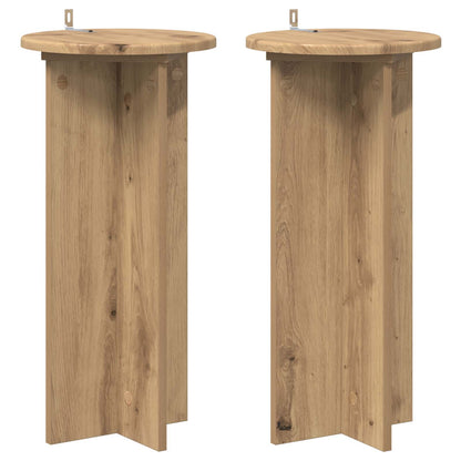 Plantenstandaard 2 pcs Artisanaal eiken 29,5 x 29,5 x 60 cm