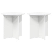 Plantenstandaard 2 stuks Ø40x40 cm wit bewerkt hout