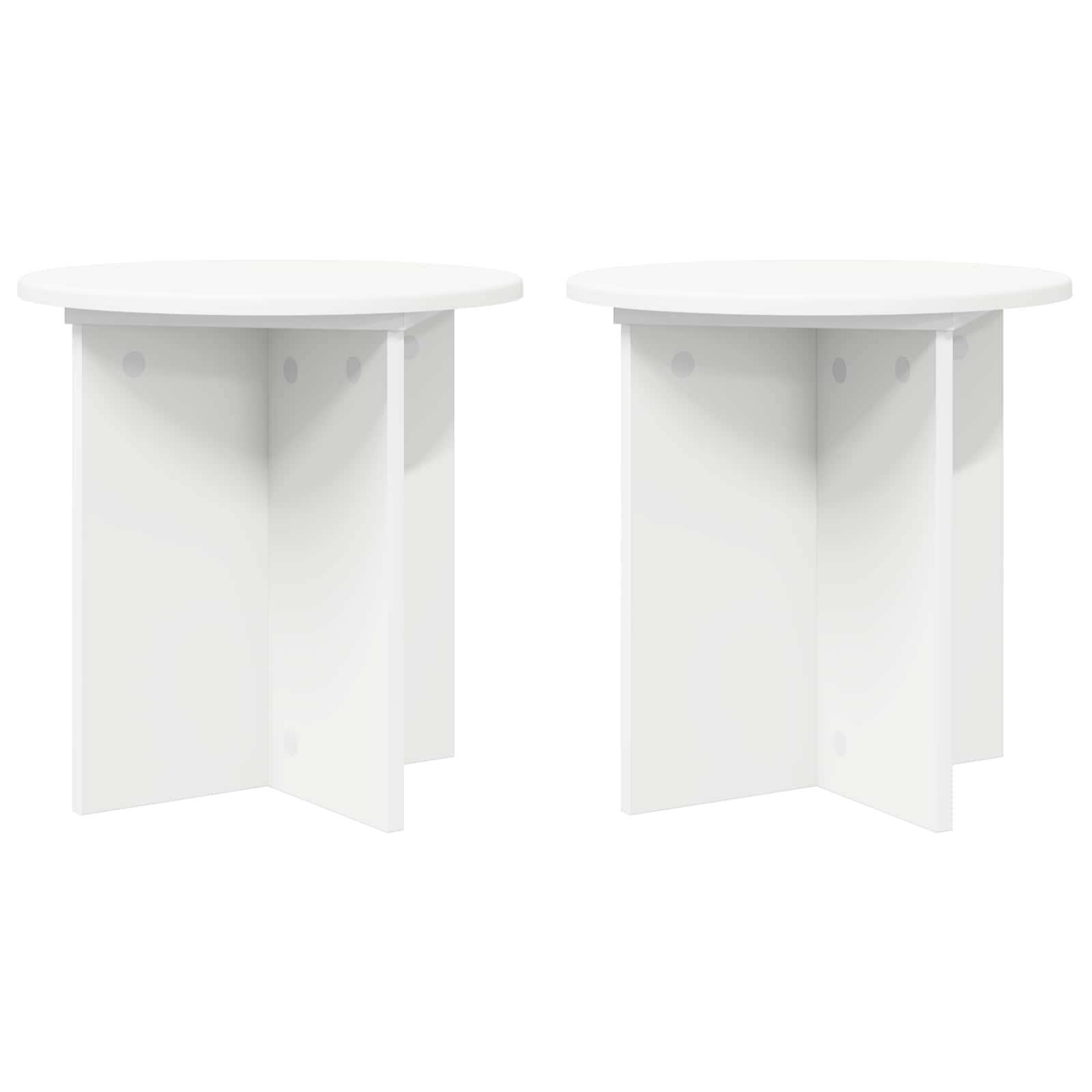 Plantenstandaard 2 pcs Wit Ø40 x 40 cm Bewerkt hout
