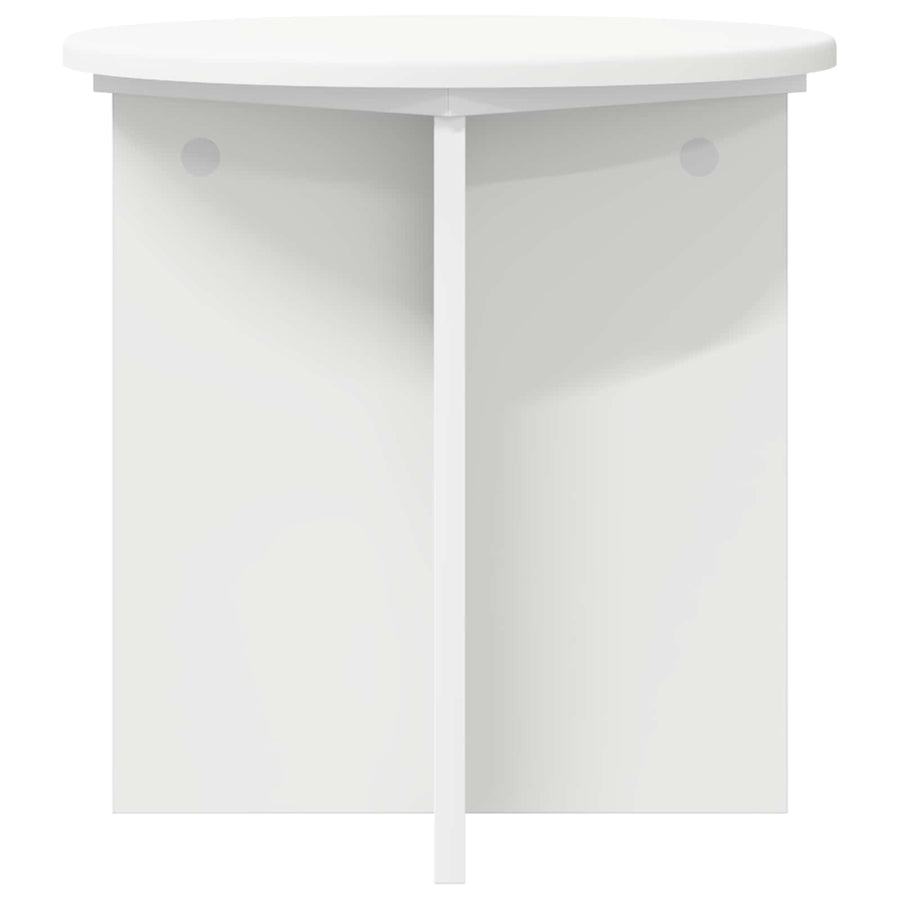 Plantenstandaard 2 pcs Wit Ø40 x 40 cm Bewerkt hout
