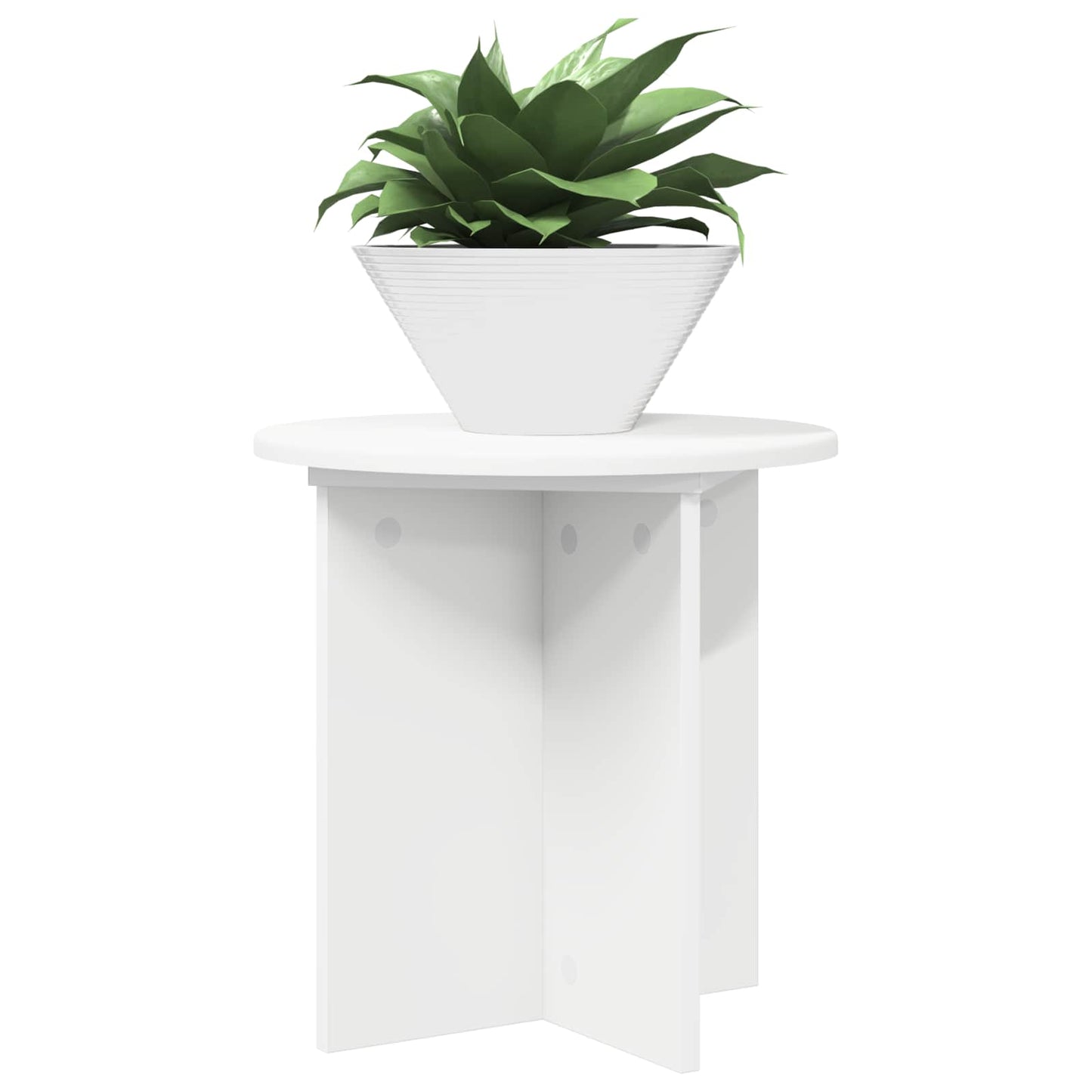 Plantenstandaard 2 pcs Wit Ø40 x 40 cm Bewerkt hout