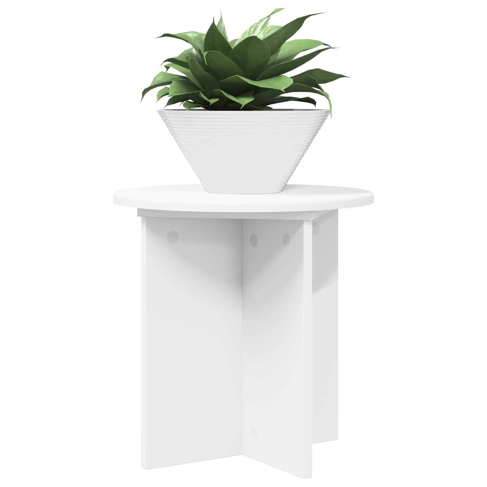 Plantenstandaard 2 pcs Wit Ø40 x 40 cm Bewerkt hout