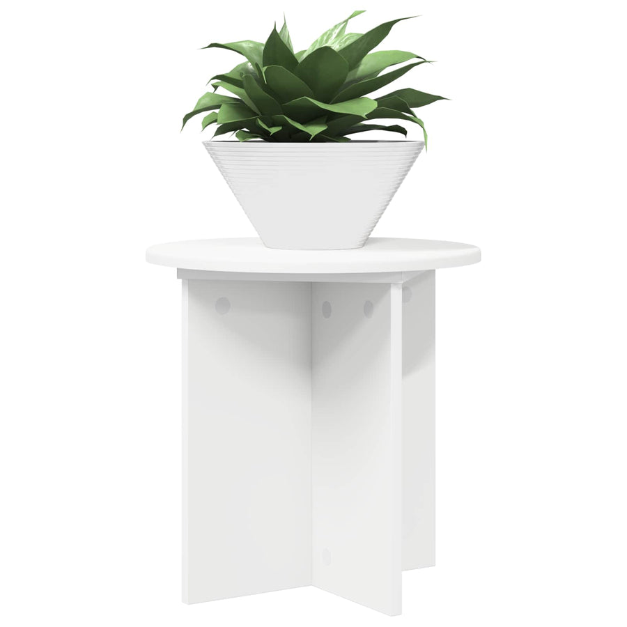 Plantenstandaard 2 pcs Wit Ø40 x 40 cm Bewerkt hout