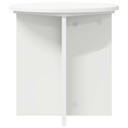 Plantenstandaard 2 pcs Wit Ø40 x 40 cm Bewerkt hout