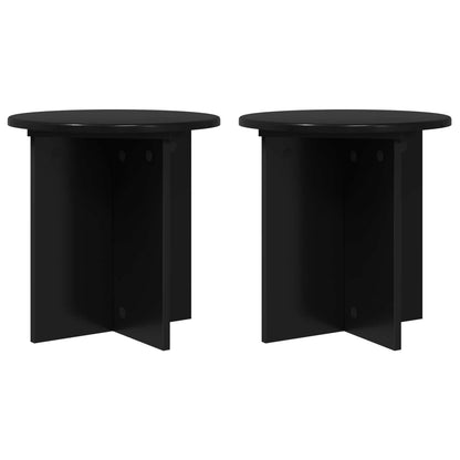 Plantenstandaard 2 pcs Zwart 40 x 40 x 40 cm Bewerkt hout
