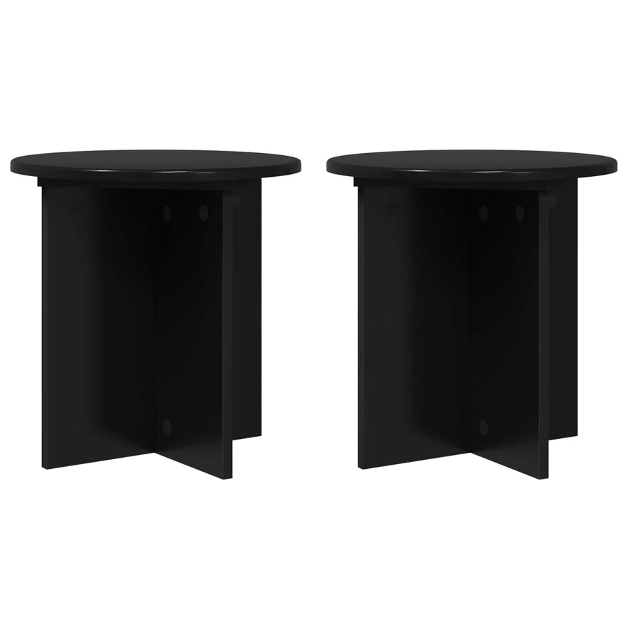 Plantenstandaard 2 pcs Zwart 40 x 40 x 40 cm Bewerkt hout