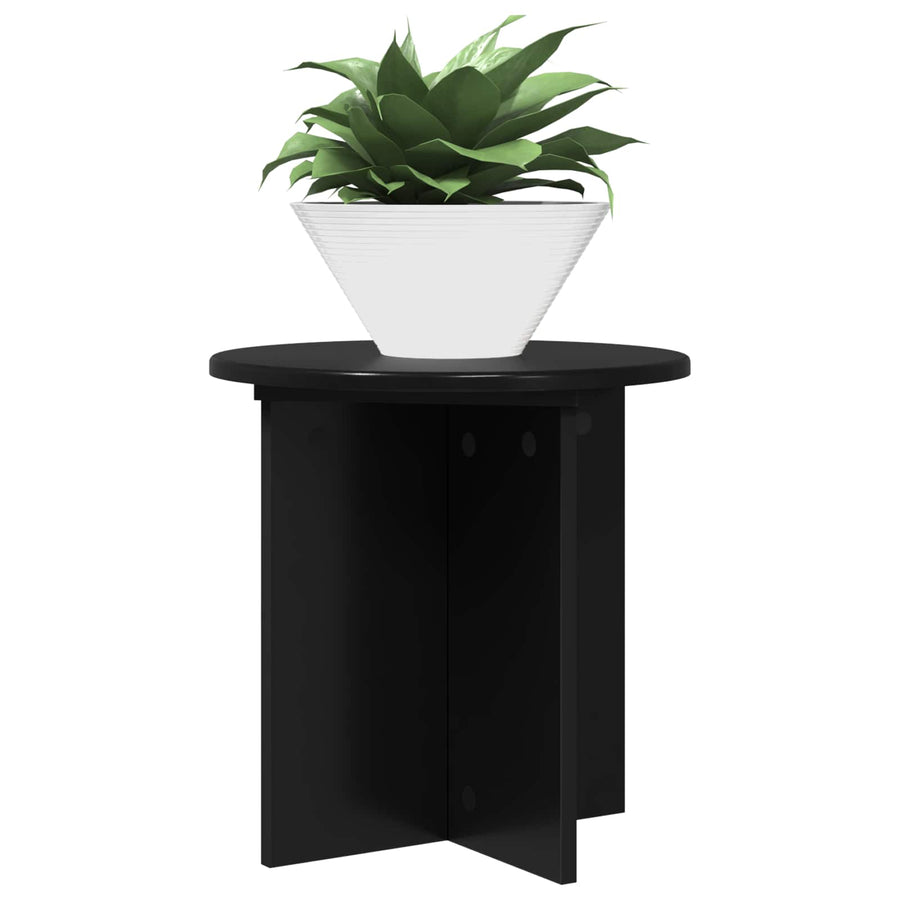 Plantenstandaard 2 pcs Zwart 40 x 40 x 40 cm Bewerkt hout