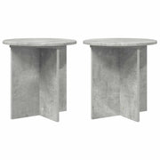 Plantenstandaard 2 stuks 40x40x40 cm betongrijs bewerkt hout