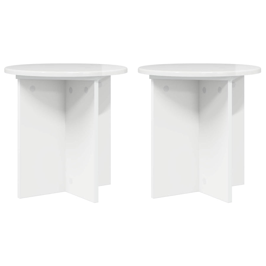 Plantenstandaard 2 pcs Hoogglans Wit 40 x 40 x 40 cm