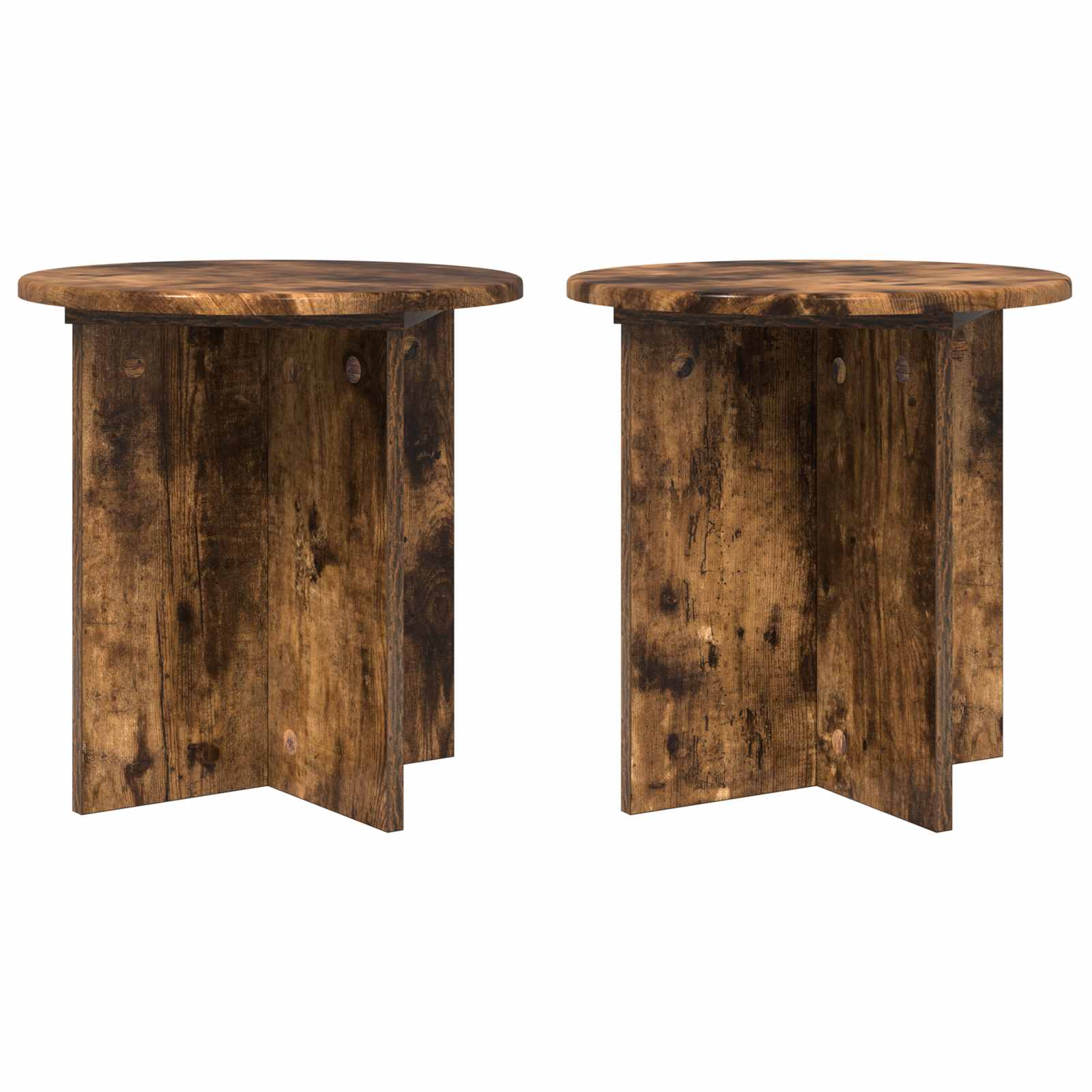 Plantenstandaard 2 pcs Gerookt eiken 40 x 40 x 40 cm