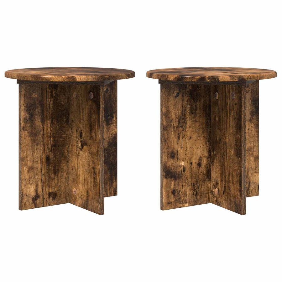 Plantenstandaard 2 pcs Gerookt eiken 40 x 40 x 40 cm