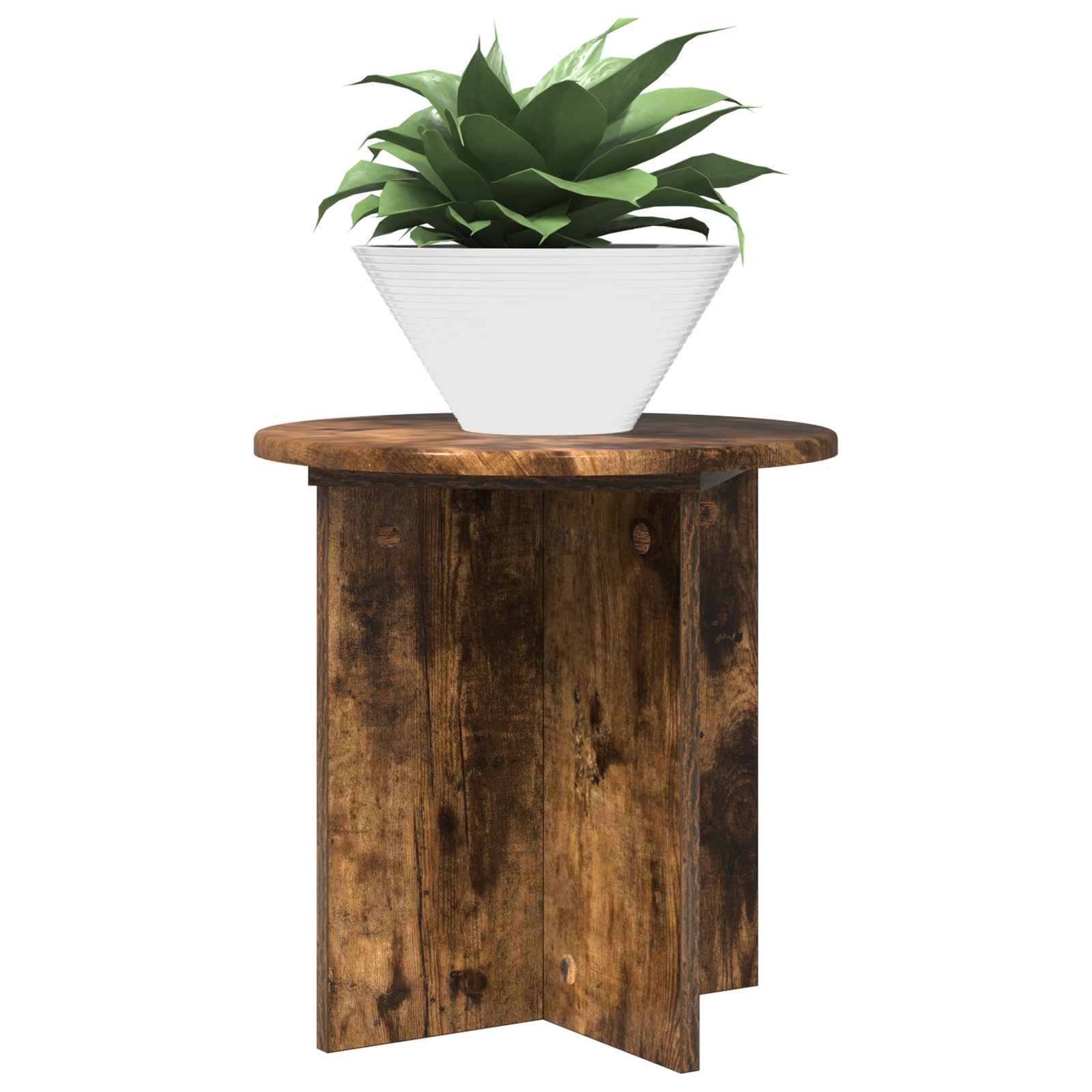 Plantenstandaard 2 pcs Gerookt eiken 40 x 40 x 40 cm