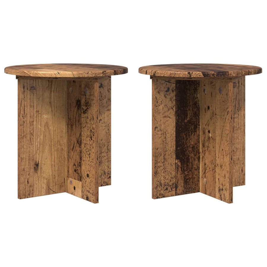 Plantenstandaard 2 pcs Oud hout 40 x 40 x 40 cm Bewerkt hout