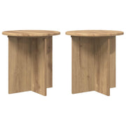 Plantenstandaard eiken 40x40x40 cm set van 2