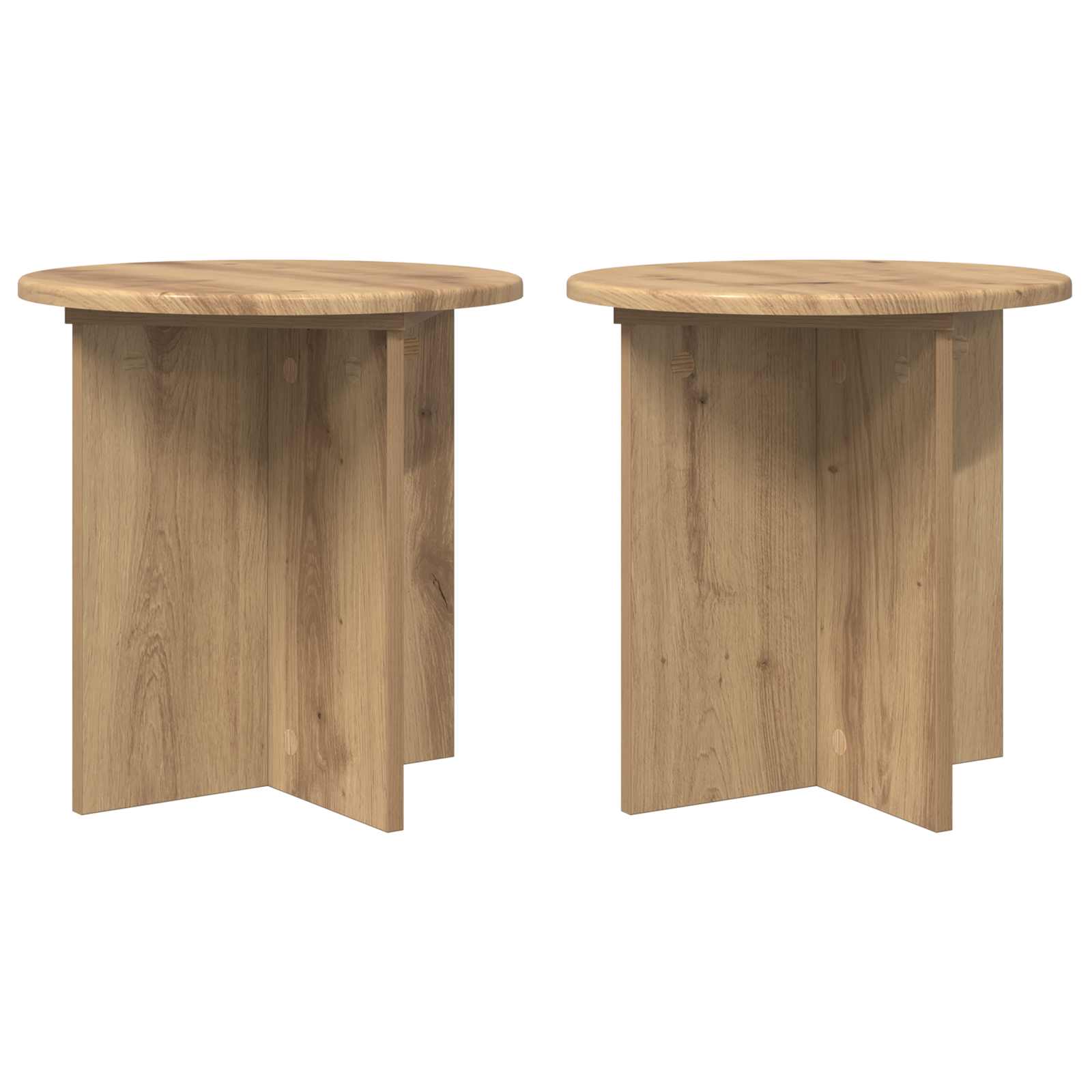 Plantenstandaard 2 pcs Artisanaal eiken 40 x 40 x 40 cm