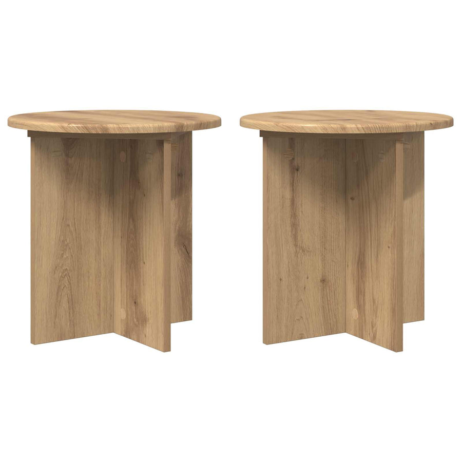 Plantenstandaard 2 pcs Artisanaal eiken 40 x 40 x 40 cm