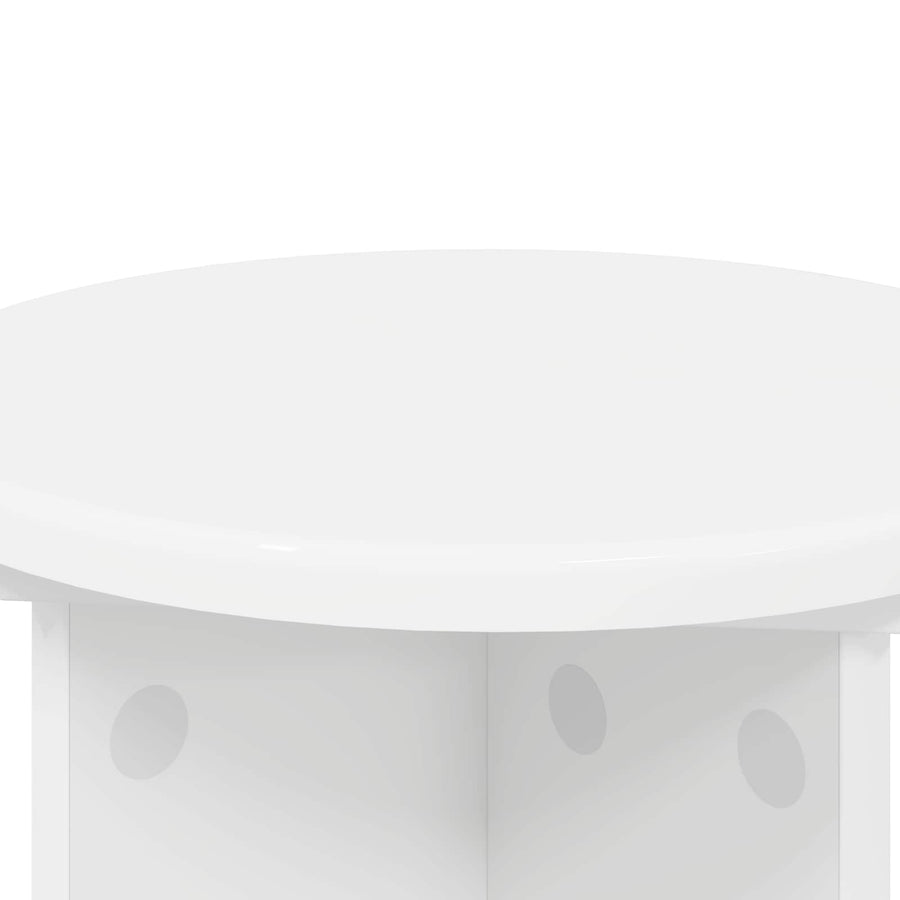 Plantenstandaard 2 pcs Wit Ø29,5 x 40 cm Bewerkt hout