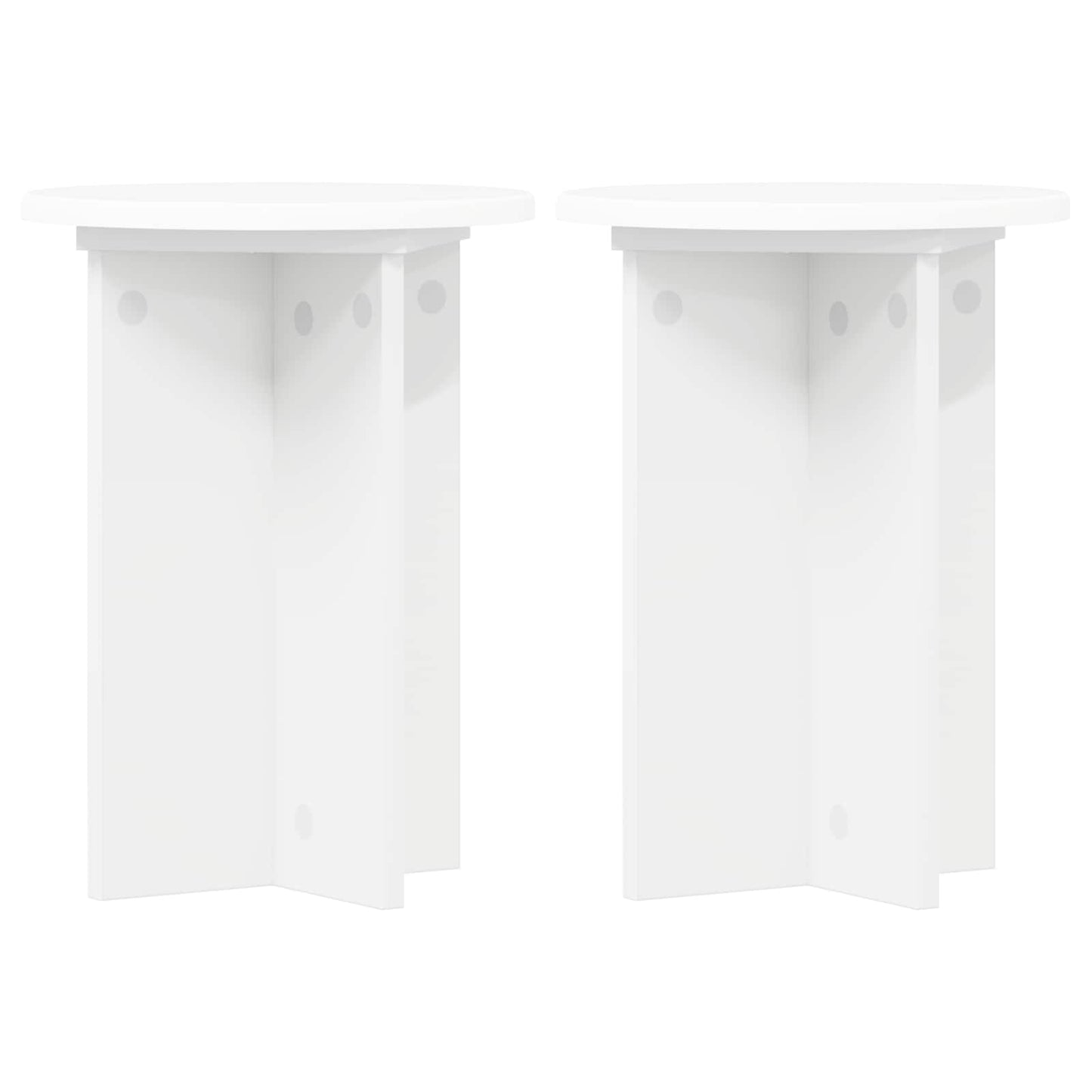 Plantenstandaard 2 pcs Wit Ø29,5 x 40 cm Bewerkt hout