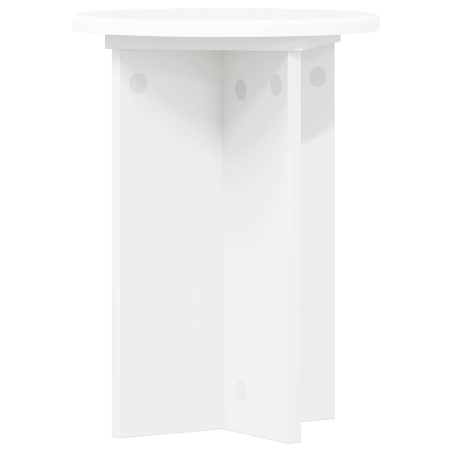 Plantenstandaard 2 pcs Wit Ø29,5 x 40 cm Bewerkt hout