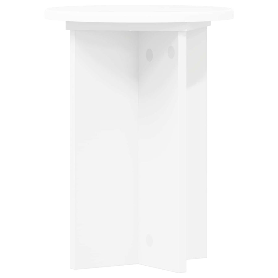 Plantenstandaard 2 pcs Wit Ø29,5 x 40 cm Bewerkt hout
