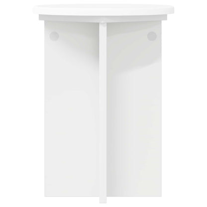 Plantenstandaard 2 pcs Wit Ø29,5 x 40 cm Bewerkt hout