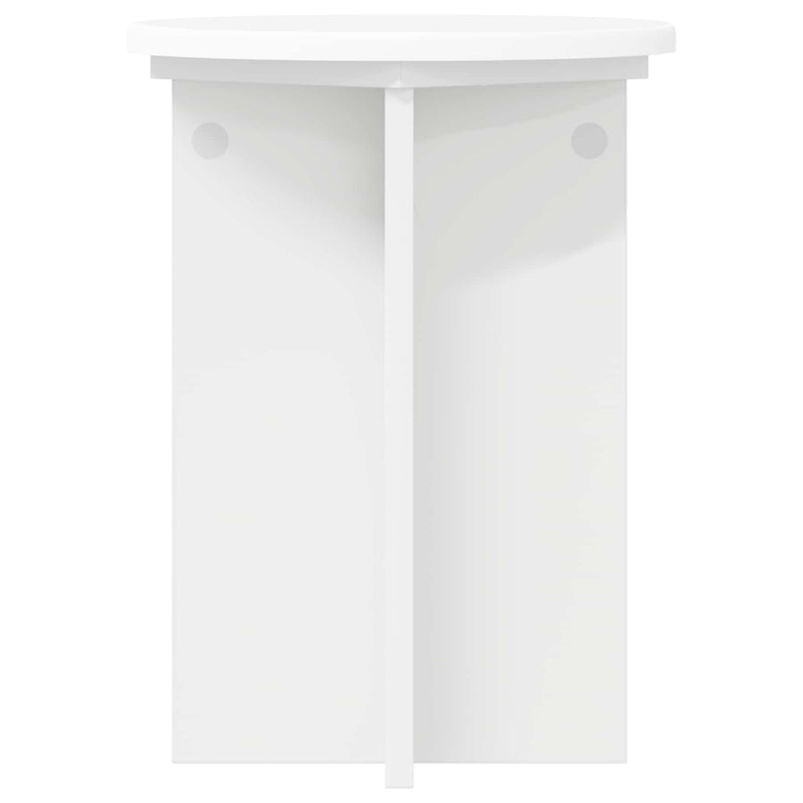 Plantenstandaard 2 pcs Wit Ø29,5 x 40 cm Bewerkt hout