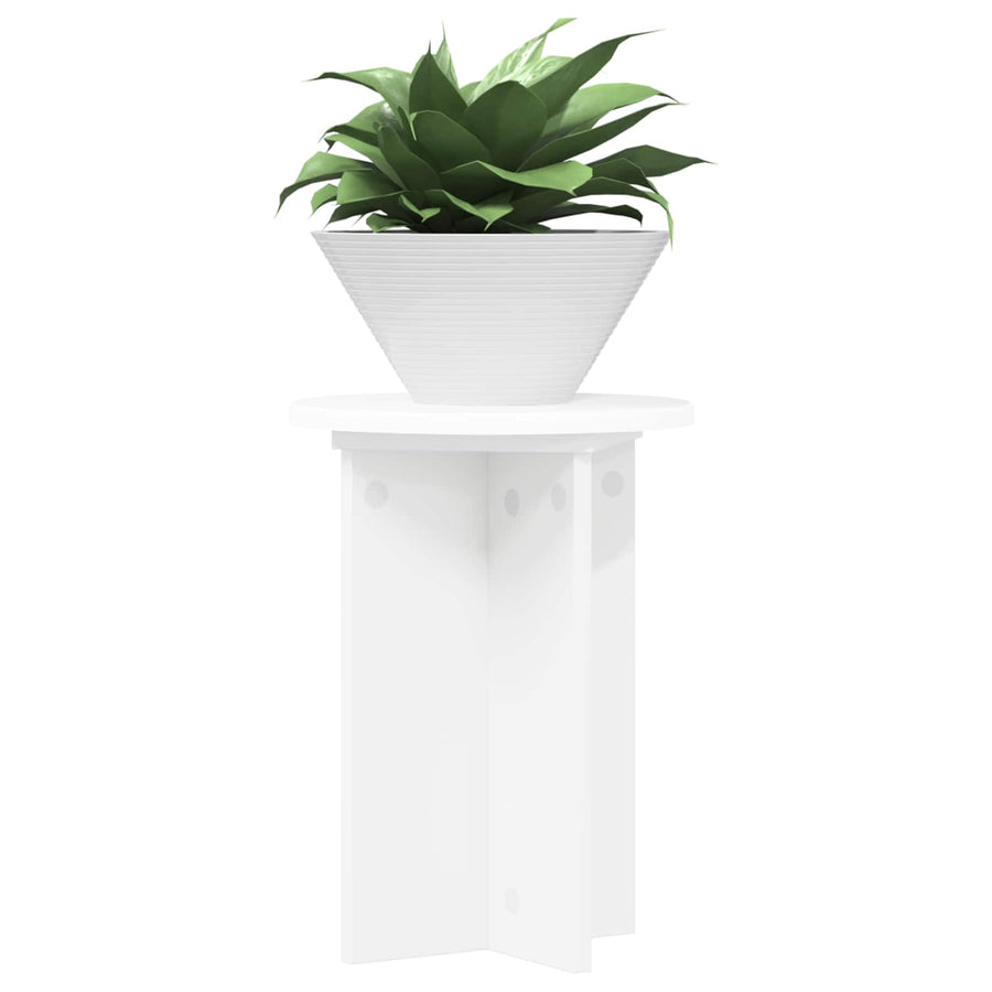Plantenstandaard 2 pcs Wit Ø29,5 x 40 cm Bewerkt hout