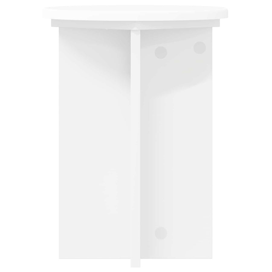 Plantenstandaard 2 pcs Wit Ø29,5 x 40 cm Bewerkt hout