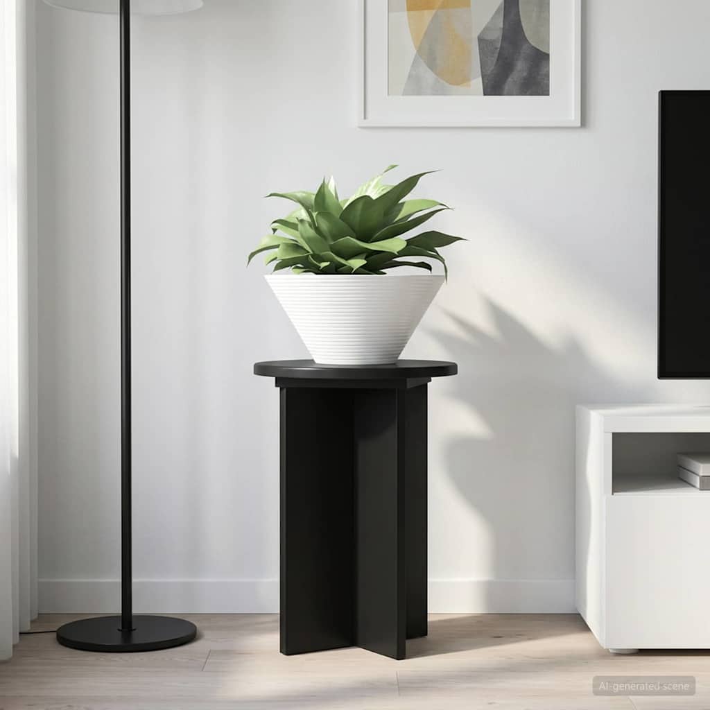 Plantenstandaard 2 pcs Zwart Ø29,5 x 40 cm Bewerkt hout