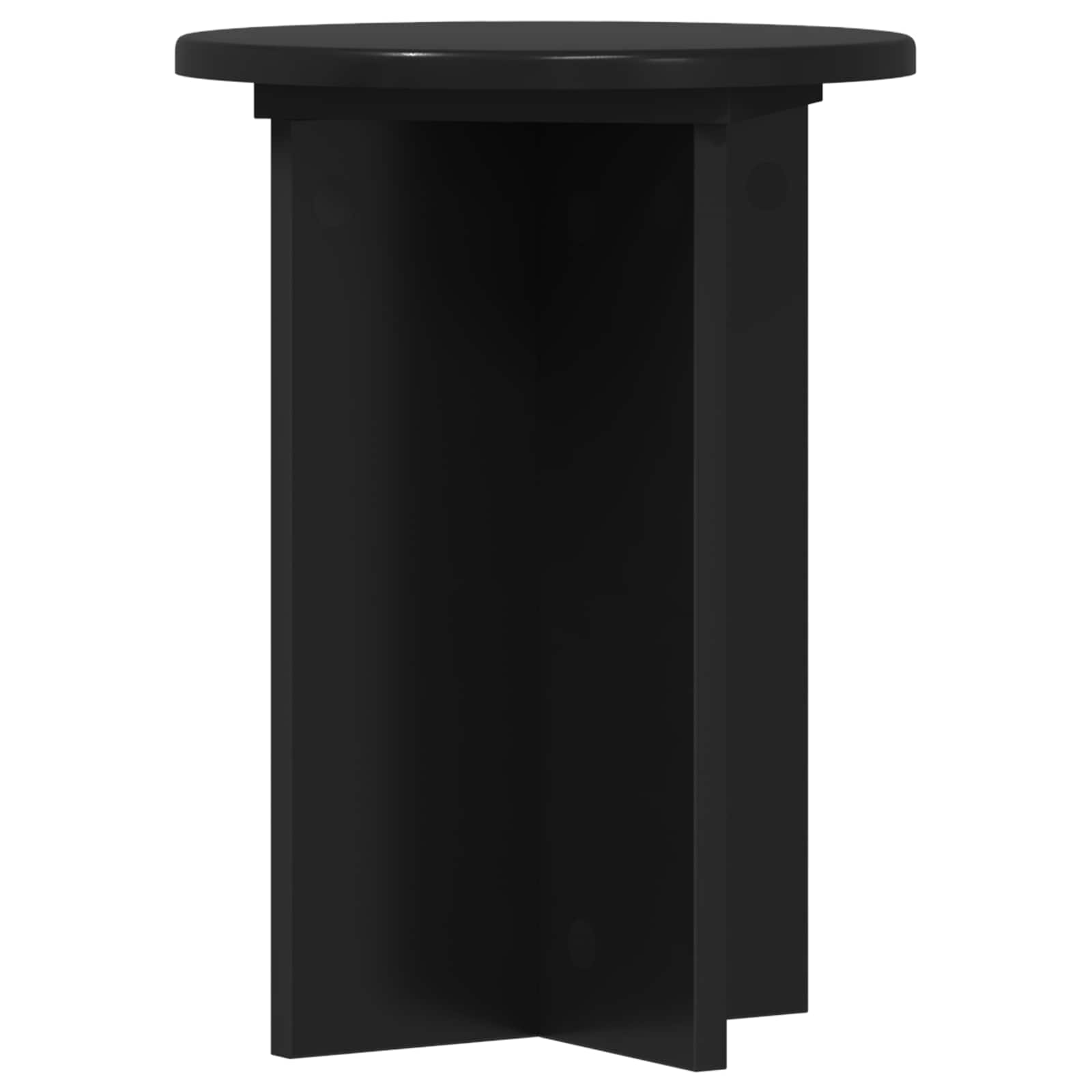 Plantenstandaard 2 pcs Zwart Ø29,5 x 40 cm Bewerkt hout