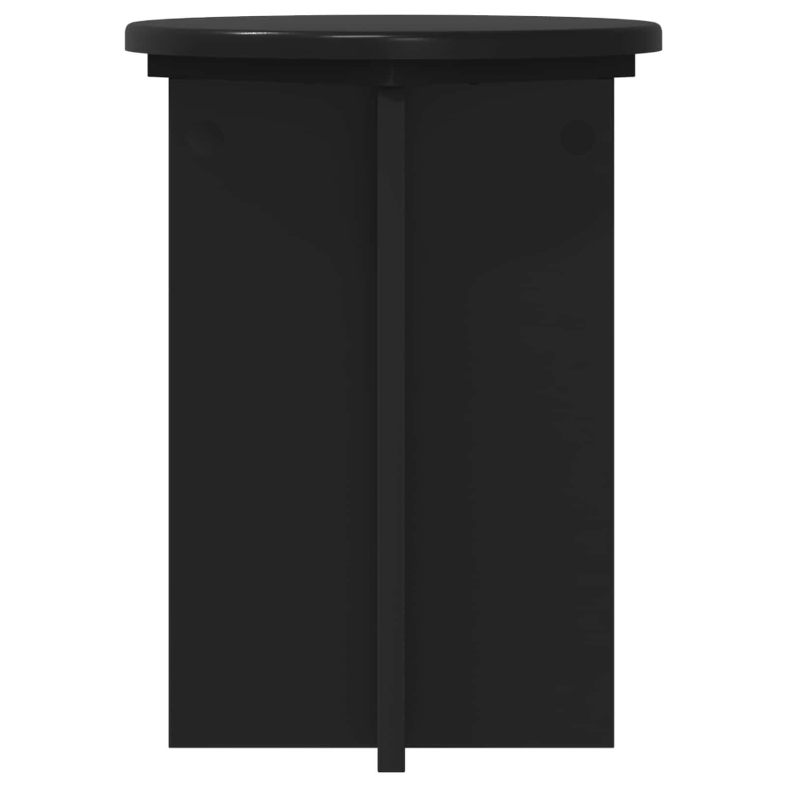 Plantenstandaard 2 pcs Zwart Ø29,5 x 40 cm Bewerkt hout