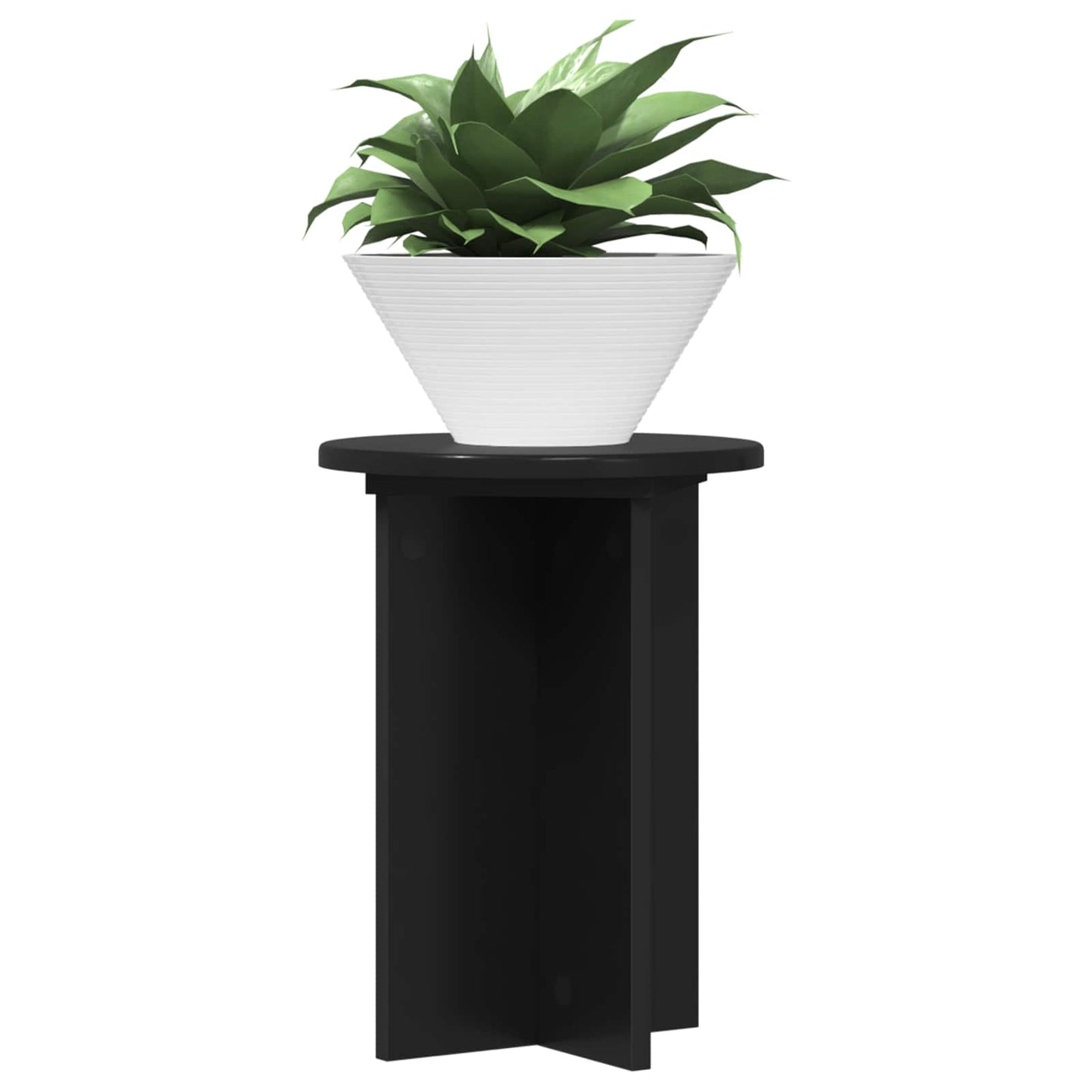 Plantenstandaard 2 pcs Zwart Ø29,5 x 40 cm Bewerkt hout