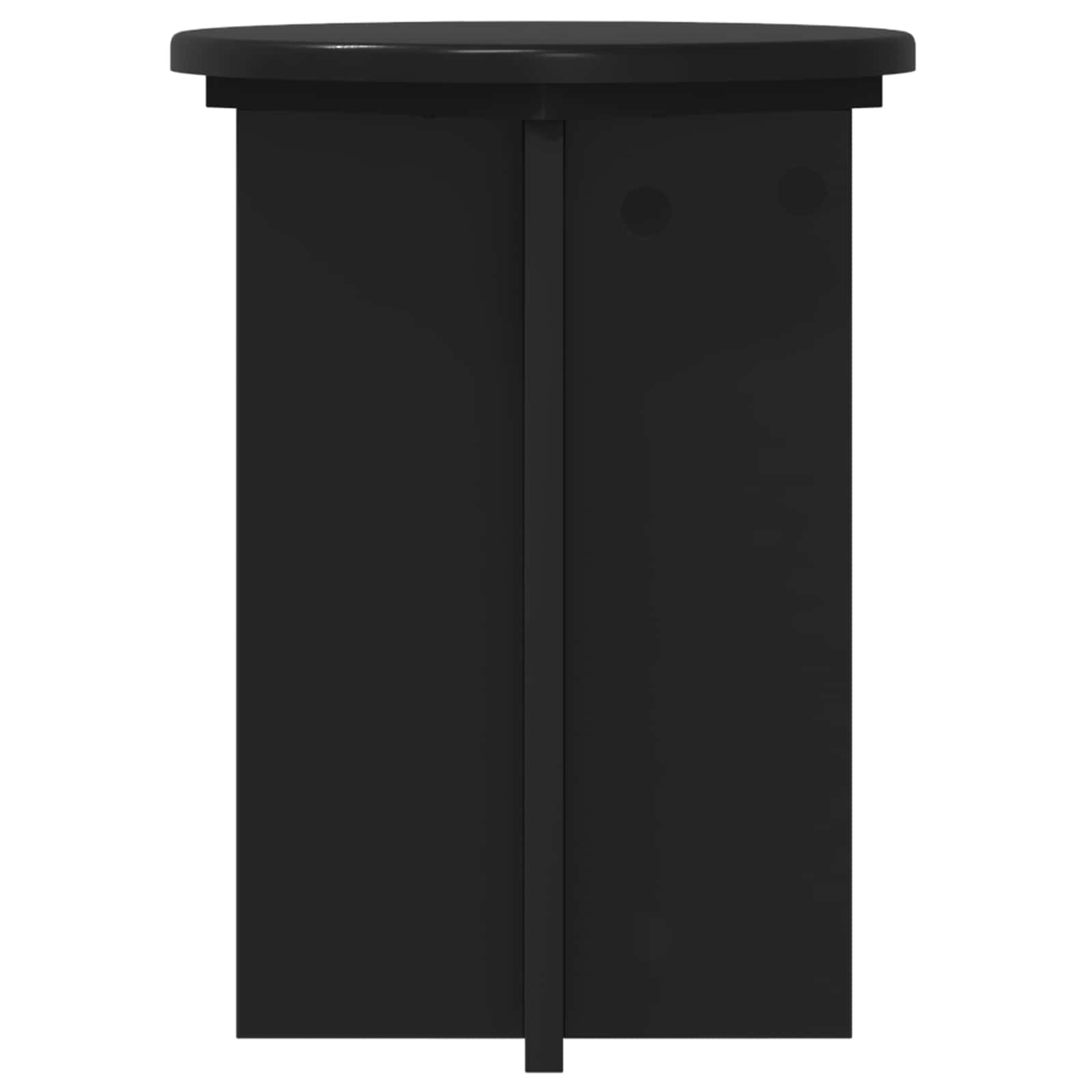 Plantenstandaard 2 pcs Zwart Ø29,5 x 40 cm Bewerkt hout