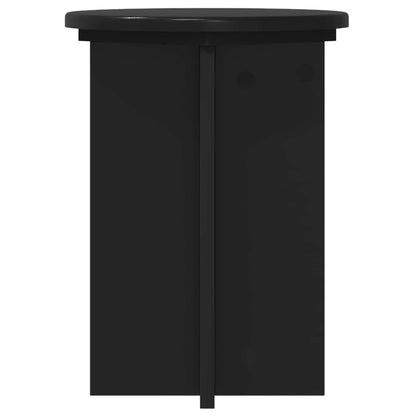 Plantenstandaard 2 pcs Zwart Ø29,5 x 40 cm Bewerkt hout