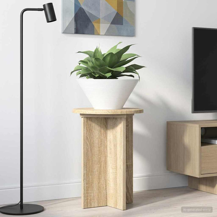Plantenstandaard 2 pcs Sonoma Eiken Ø29,5 x 40 cm Bewerkt hout