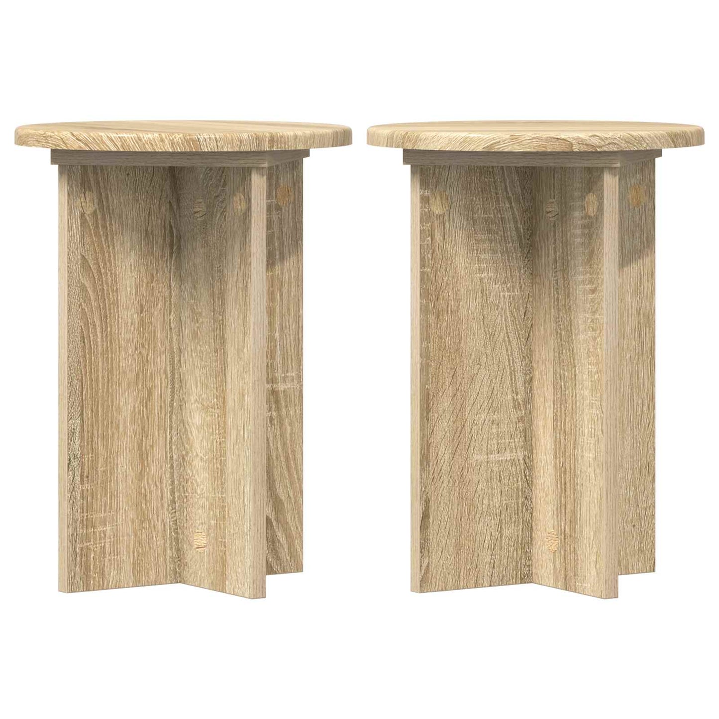 Plantenstandaard 2 pcs Sonoma Eiken Ø29,5 x 40 cm Bewerkt hout