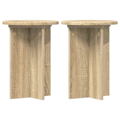Plantenstandaard 2 pcs Sonoma Eiken Ø29,5 x 40 cm Bewerkt hout