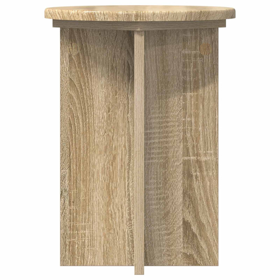 Plantenstandaard 2 pcs Sonoma Eiken Ø29,5 x 40 cm Bewerkt hout