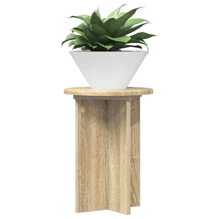 Plantenstandaard 2 pcs Sonoma Eiken Ø29,5 x 40 cm Bewerkt hout