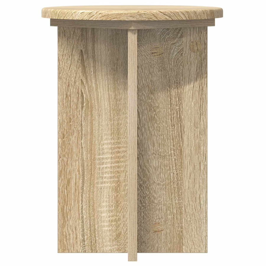 Plantenstandaard 2 pcs Sonoma Eiken Ø29,5 x 40 cm Bewerkt hout
