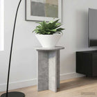 Plantenstandaard 2 stuks betongrijs Ø29,5x40 cm bewerkt hout