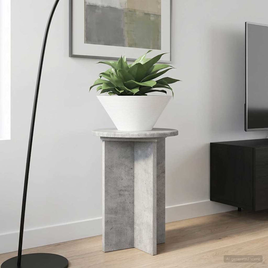 Plantenstandaard 2 pcs Betongrijs Ø29,5 x 40 cm Bewerkt hout