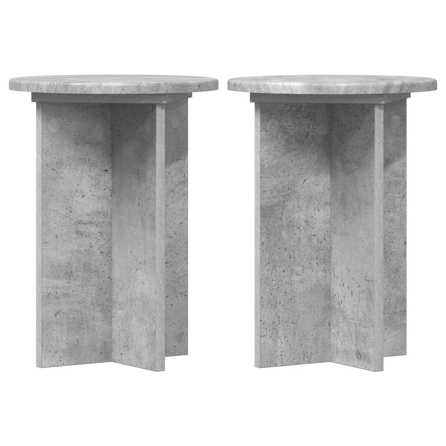 Plantenstandaard 2 pcs Betongrijs Ø29,5 x 40 cm Bewerkt hout