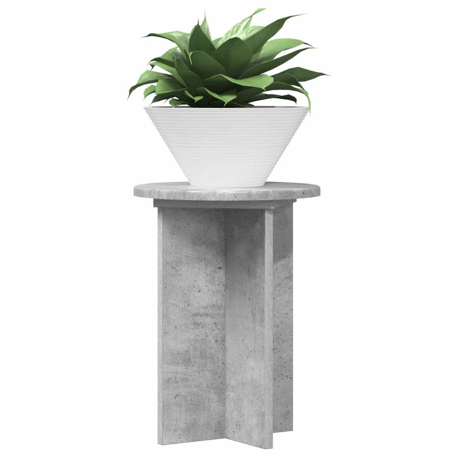Plantenstandaard 2 pcs Betongrijs Ø29,5 x 40 cm Bewerkt hout