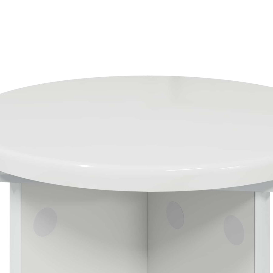 Plantenstandaard 2 pcs Hoogglans Wit Ø29,5 x 40 cm Bewerkt hout